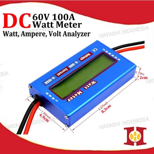 Watt Volt Amper Meter DC 60V 100A Lipo Battery Analyzer Solar Panel