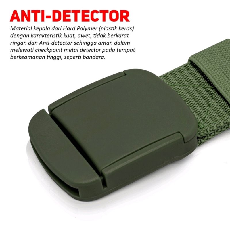 Ikat Pinggang Nillon Kanvas | Tactical Army Anti Metal Detector