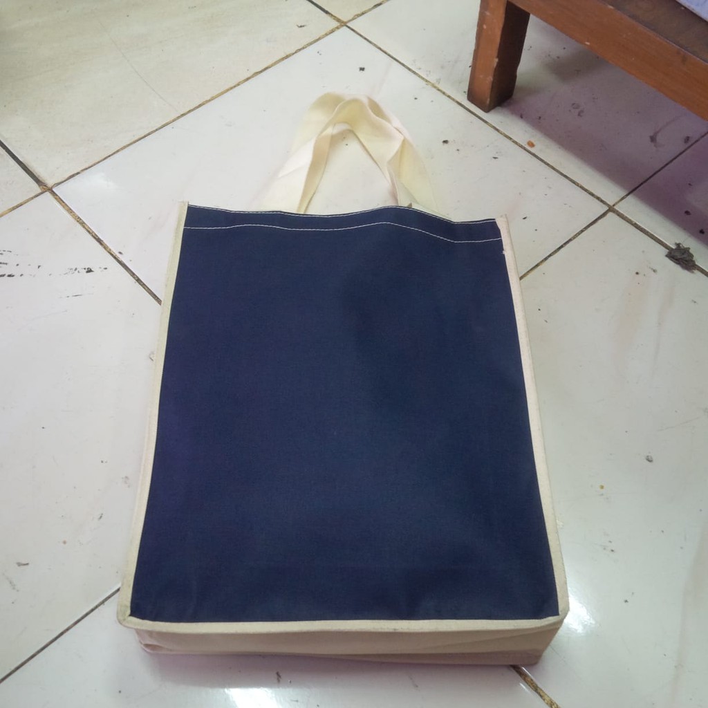 TOTEBAG WANITA TOTE BAG RESLETING POLOS bisa CUSTOM SABLON SEMINAR,ULTAH DLL TB 017