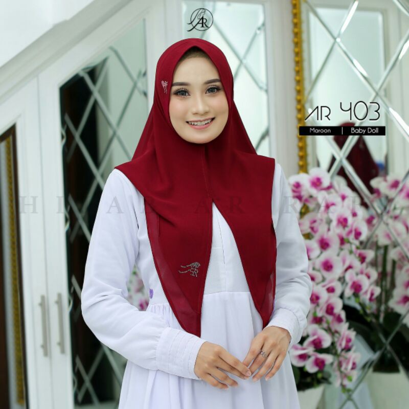 AR 403 HIJAB HOODIE BAHAN CERUTI