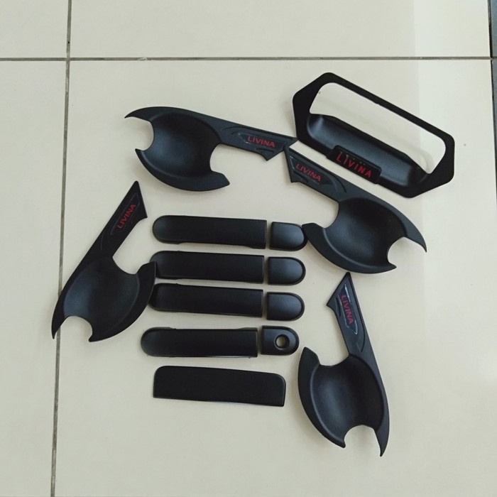 PAKET OUTER &amp; COVER HANDLE 1 LUBANG HITAM DOFF MOBIL GRAND LIVINA 2007-2018