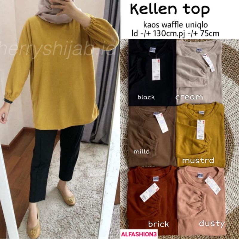 KELLEN TOP BY ALFASHION ATASAN BAHAN KAOS UNIQLO MELAR JUMBO  BIGSIZE TERLARIS