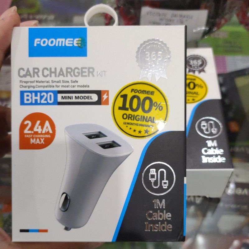 Charger mobil 2.4A fast charging sudah termasuk kabel 1meter