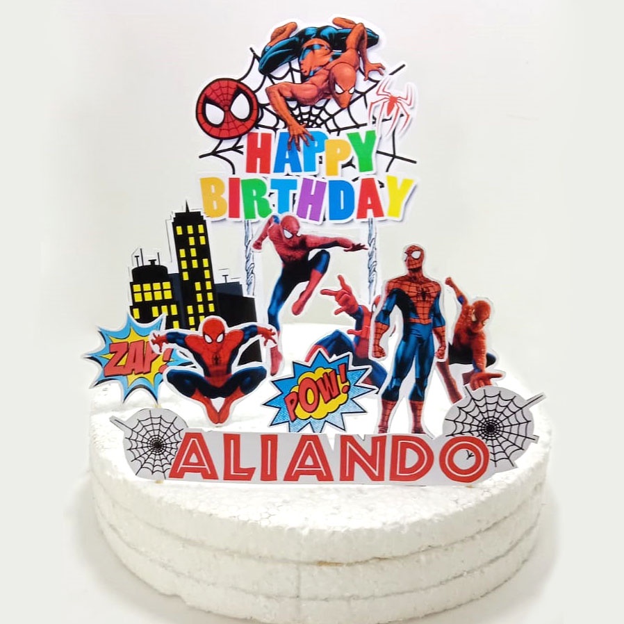 Topper Dekorasi Kue Ulang Tahun Spiderman