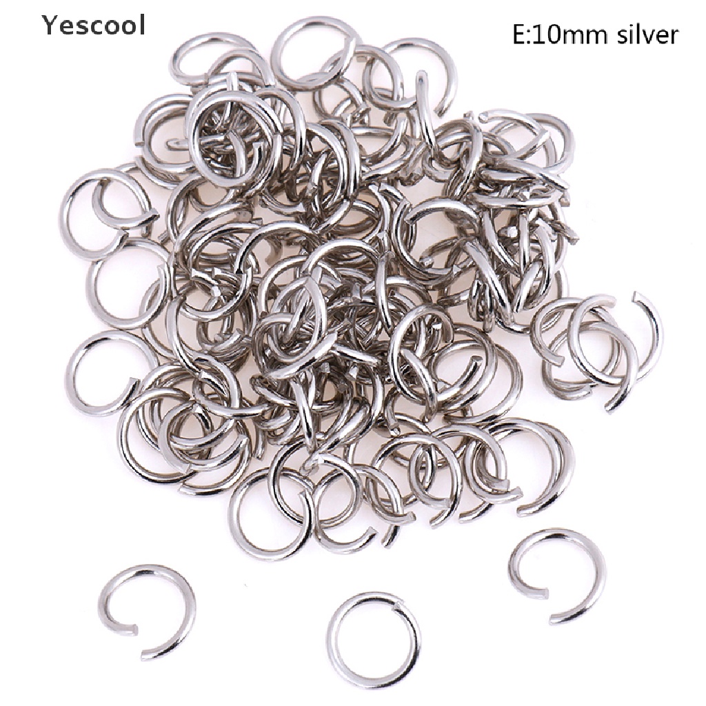 100 Pcs Cincin Konektor Split Ring Open Jump Bahan Stainless Steel Ukuran 8 / 10mm