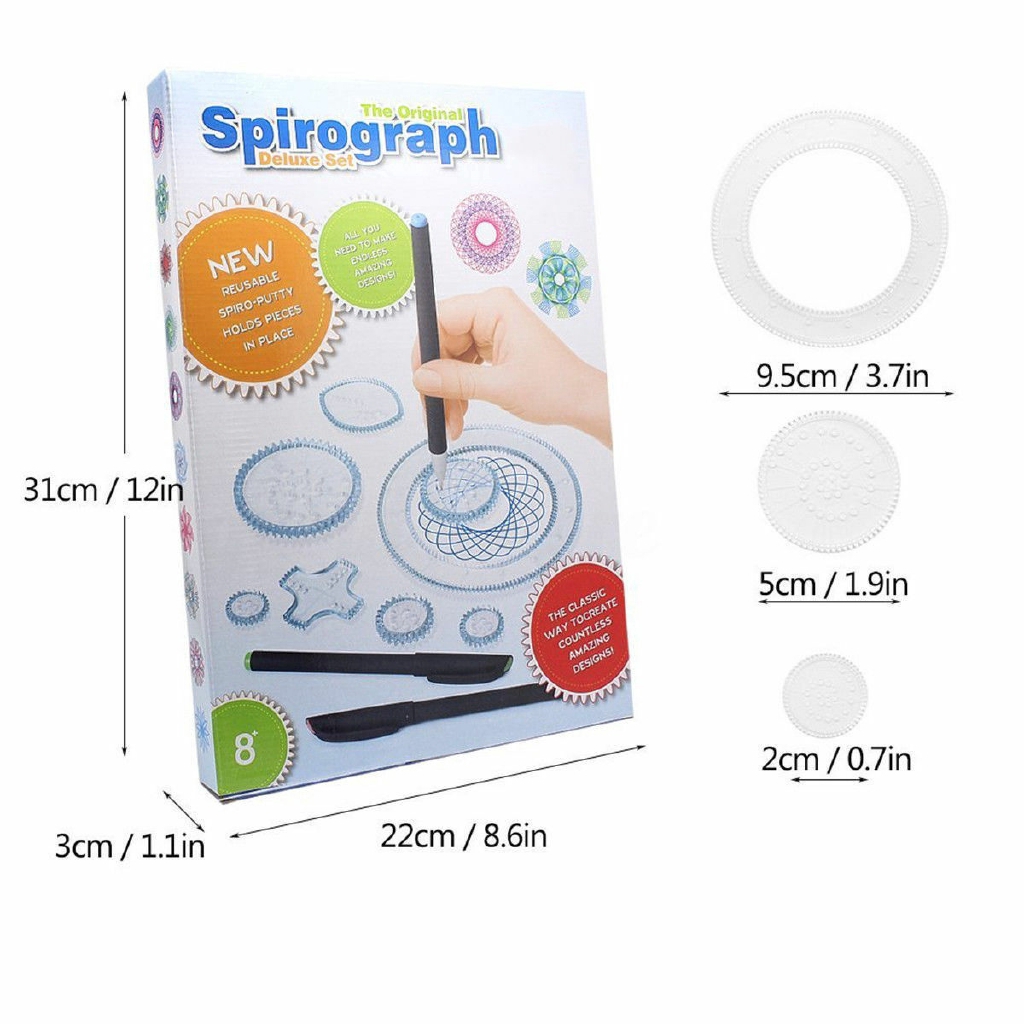 27Pcs Spirograph Design Set Tin Draw Drawing Kids Art Craft Create Education Toy