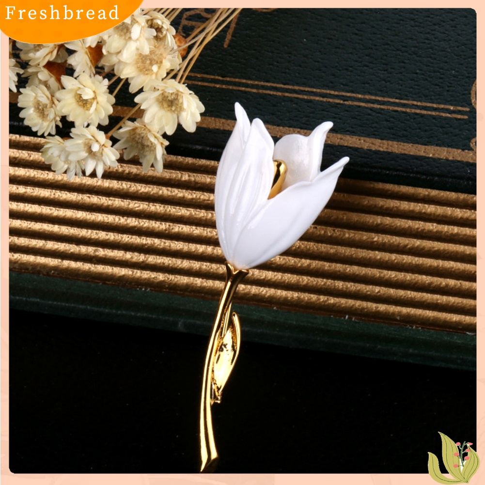 [ TERLARIS]Fashion Women Flower Tulip Enamel Brooch Pin Lapel Collar Scarf Decor Jewelry