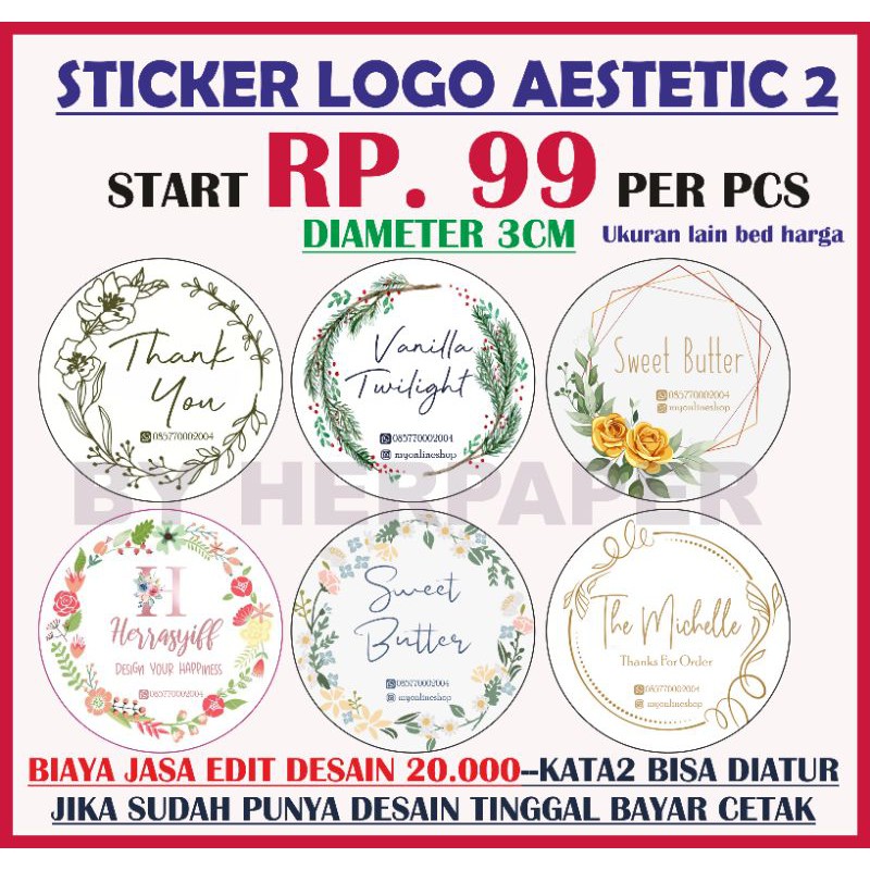 (TERMURAH Rp.99 MINIlM 200) PO STIKER AESTETIC kekinian .logo produk/OLSHOP. MAKANAN LOGO KEKINIAN-6