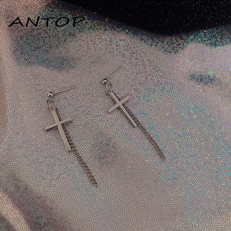 Anting Rantai Model Salib Gaya Retro Punk Hipster ANTOP