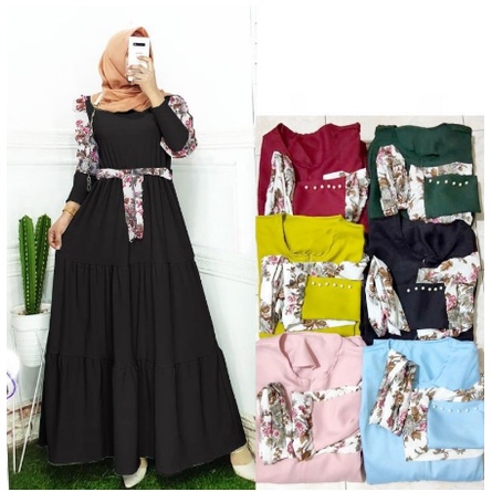 Gamis Remaja Wanita rohana Terbaru baju syari 2022 Polos Busui Pesta Kekinian Import Modern lebaran
