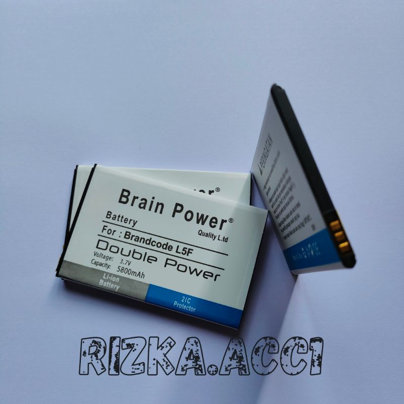 Baterai Batre Brandcode L5F ( 8.5cm x 6cm ) Brain Double Power Battery Hp