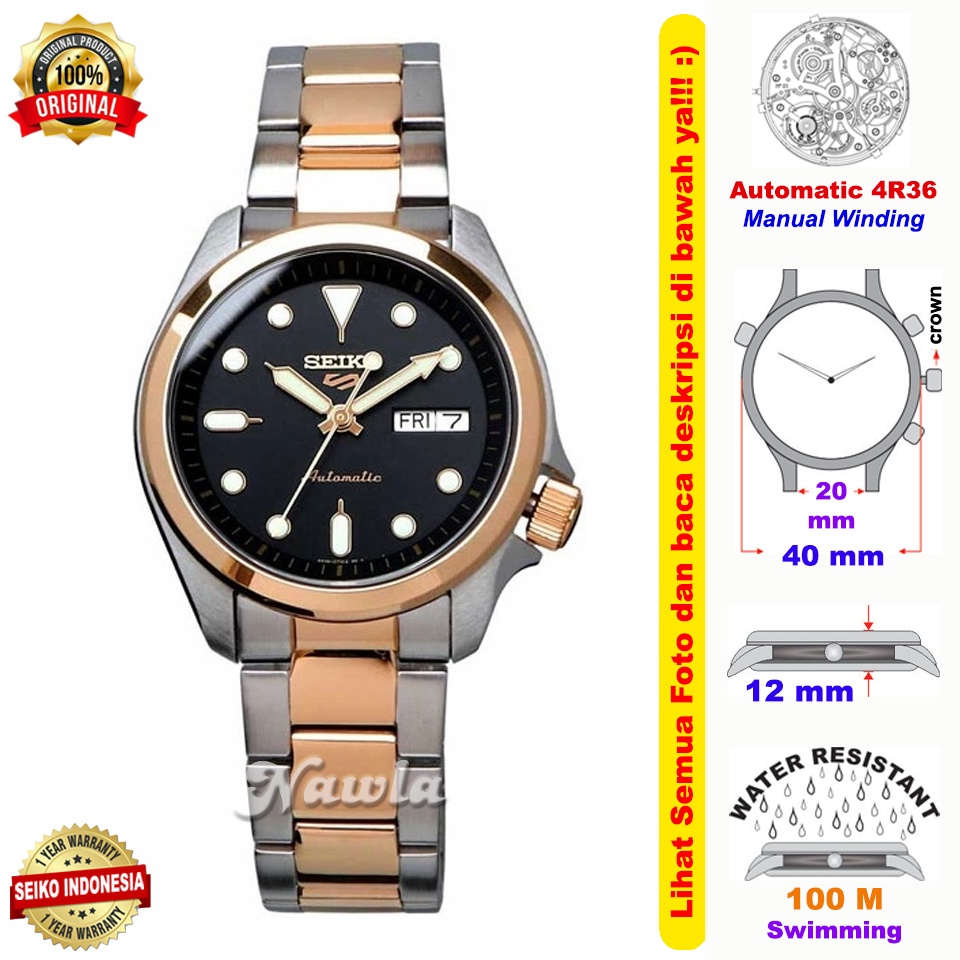 Seiko 5 Sports SRPE58K1 Automatic Rose Gold - Jam Tangan Pria SRPE58