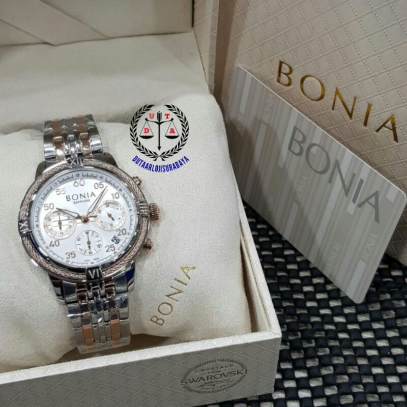 JAM TANGAN WANITA BONIA CRONO STAINLESS KUALITAS ORIGINAL+BOX ORI