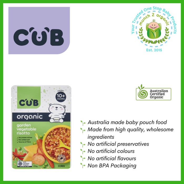 

ROMAN CUB ORGANIC RF GARDEN VEGETABLE RISOTTO 10+ 170G