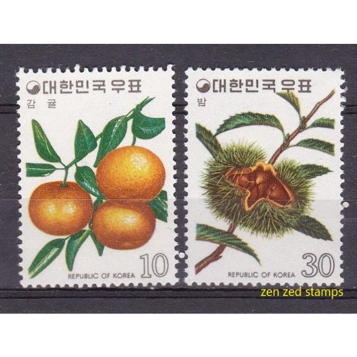 

0191 Perangko Korea Selatan 1974 Fruits 2v Mnh