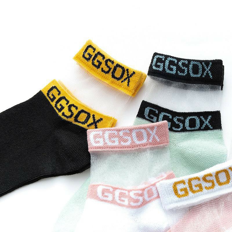 Kaos Kaki Pendek Transparan Wanita Motif GGSOX Kaos Kaki Pendek Wanita Import Kekinian