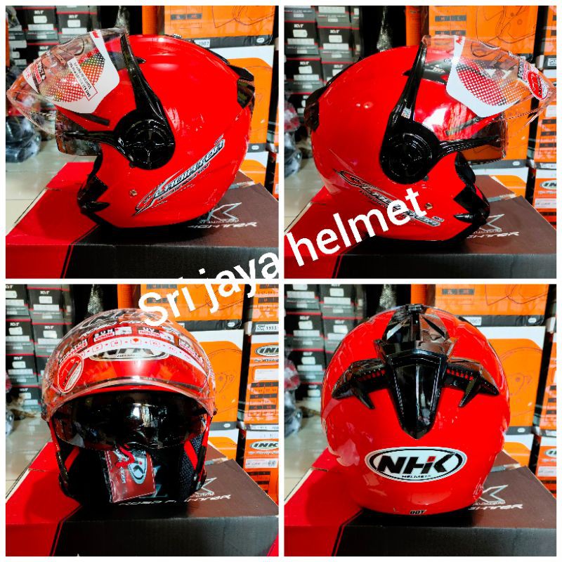 HELM NHK GLADIATOR RED FERARI DOBEL VISOR HELM HALPACE BISA BUAT PRIA/WANITA ONGKIR 2KG PULL KARDUS