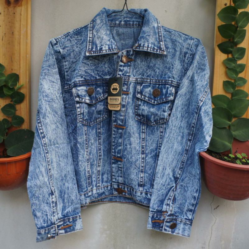 Acid Washed Denim Jacket / Jaket Jeans