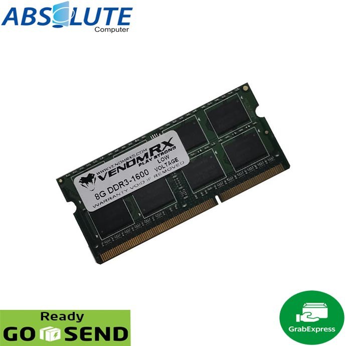 Ram VenomRX 8GB DDR3 Low Voltage 1.35v Notebook Laptop Venom RX Sodimm