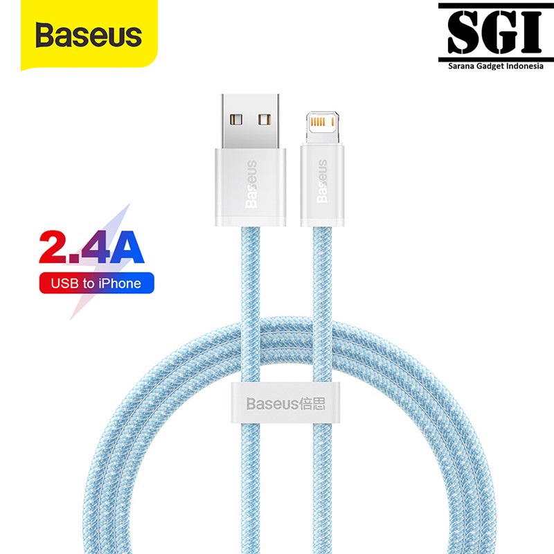baseus original kabel data dynamic series usb to lightning 2 4a iphone fast charging ori 5 5s 6 6s 7