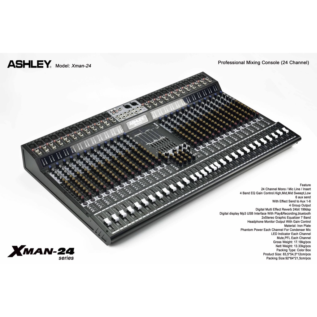 New Mixer Ashley Xman 24Channel  256Dsp Efek Interface Usb Bluetooth