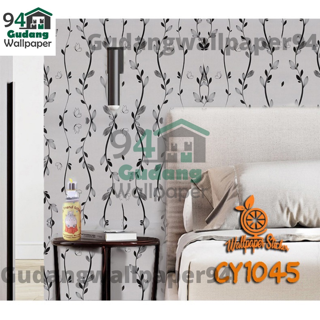 (PROMO COD) 10 METER WALLPAPER DINDING MOTIF ULIR DAUN  BAHAN PVC ANTI AIR PREMIUM / Wallpaper Dinding Motif / Wallpaper Termurah