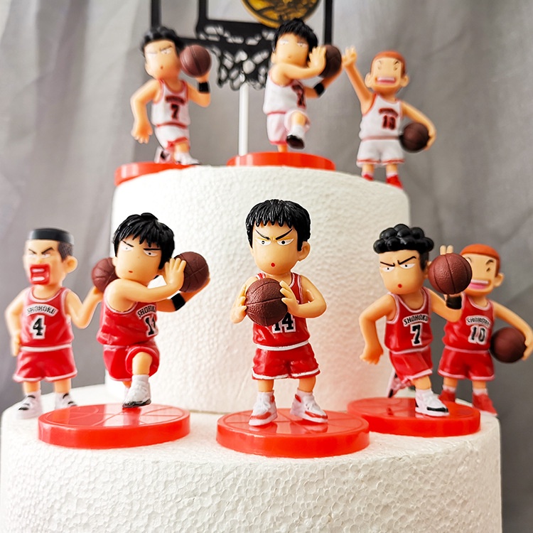 5pcs / Set Action Figure Anime Slam Dunk Sakuragi Hanamichi Untuk Topper Kue