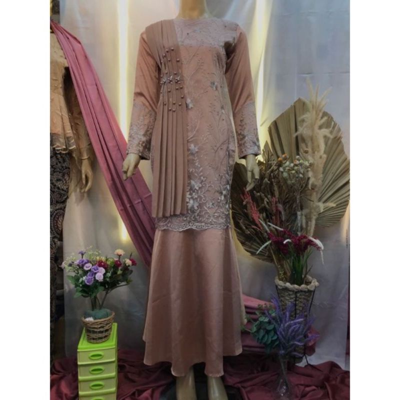 Gamis duyung selendang//gamis kondangan//gamis pesta//gamistulle mewah