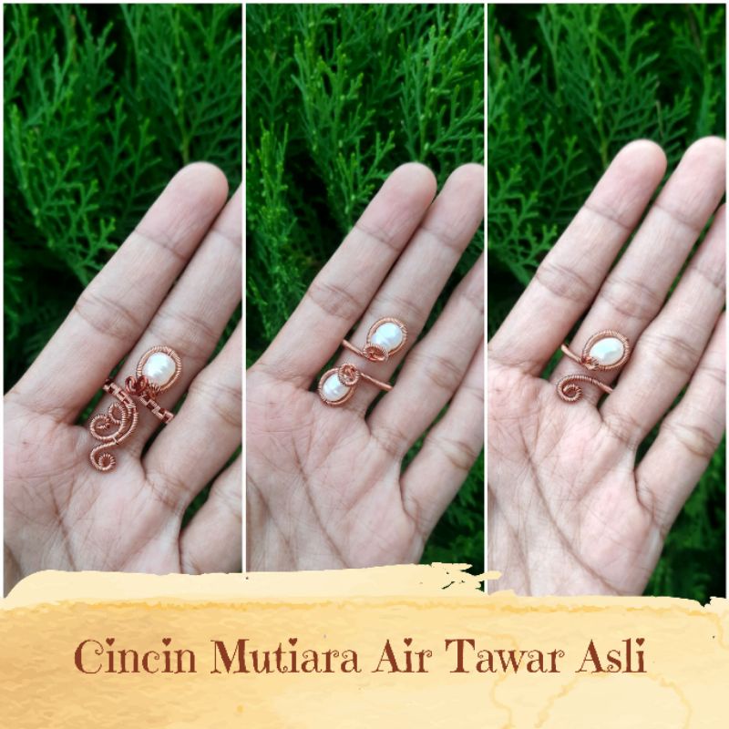 Cincin Mutiara Ring Jilbab Ring Hijab Cincin Batu Cincin Mutiara Lombok Cincin Mutiara Asli Ring Cin