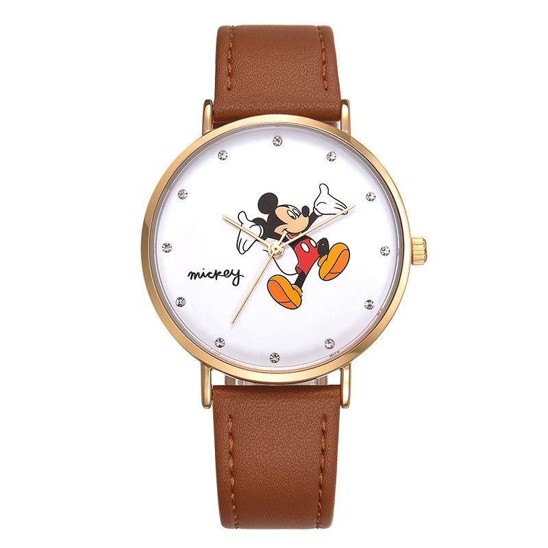 Disney Ori MS1189 Mickey Mouse Jam Tangan Wanita Perempuan Remaja Dewasa Brown