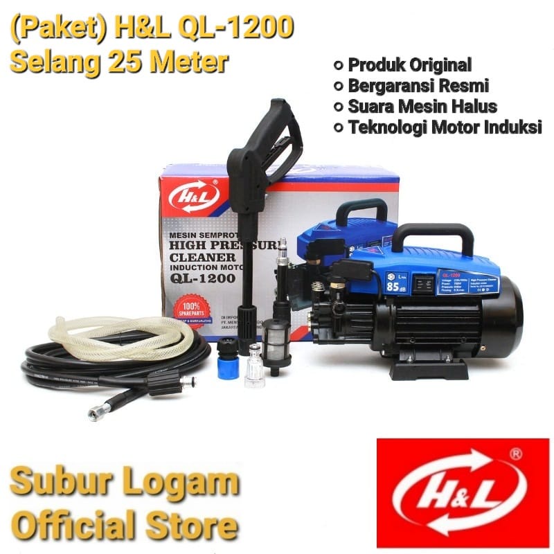 (Paket) QL 1200 (Selang 25 Meter) HL Jet Cleaner Steam High Pressure