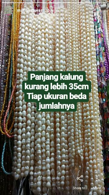 Mutiara air tawar ukuran 8mm
