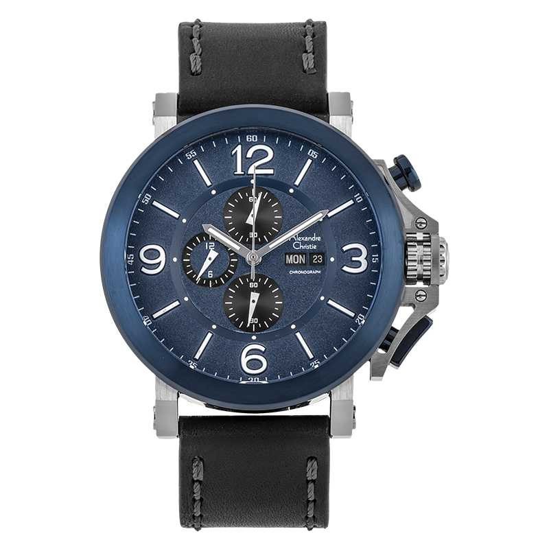 Alexandre Christie 6281 - Jam Tangan Pria - Black Blue Silver