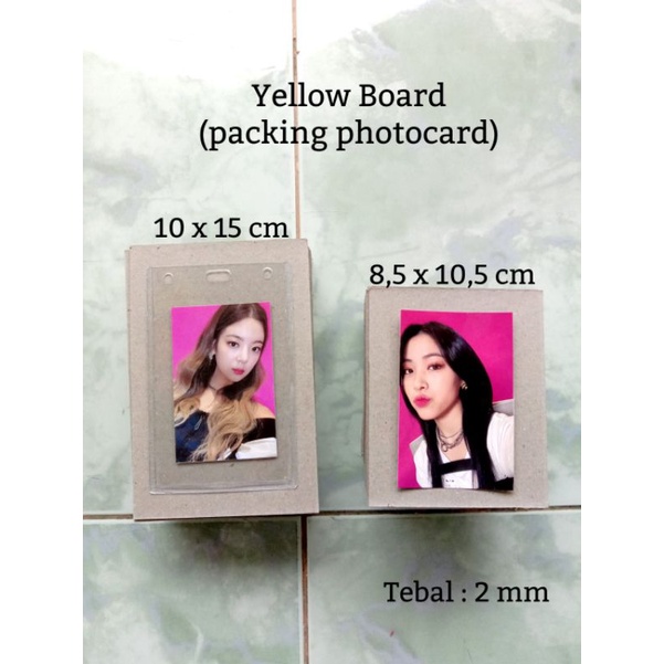 

[ READY per 1 pcs] Yellow Board / Karton Board / uk. A6 10x15 cm dan 8,5x10,5 cm untuk packing photocard / mini pc