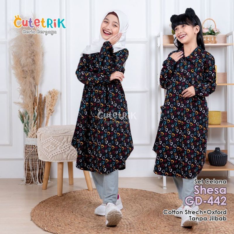 Setelan celana cutetrik 4-13th / setelan celana Shesa cutetrik