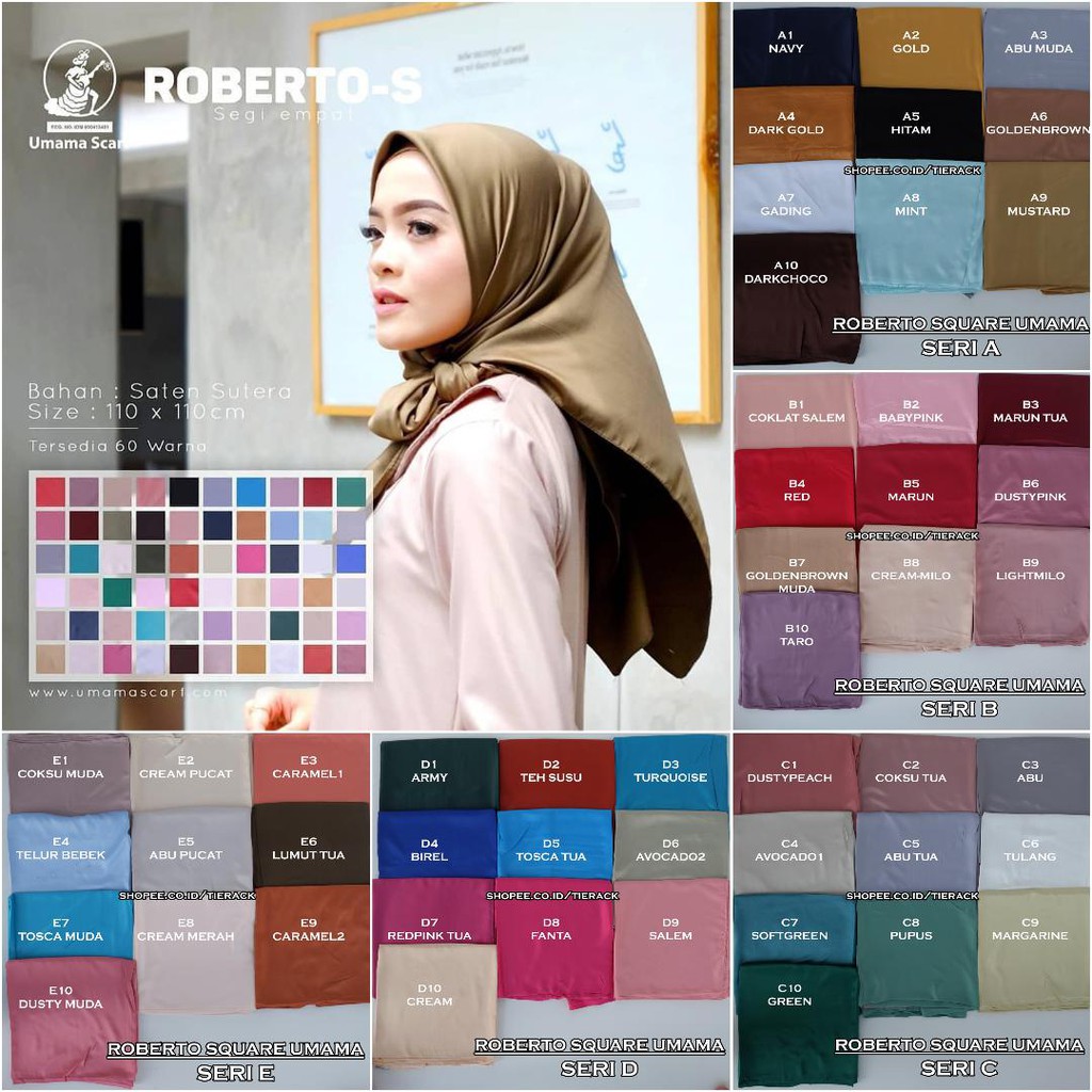 Jilbab Satin Sutera UMAMA ROBERTO velvet PART1 ( kerudung segiempat