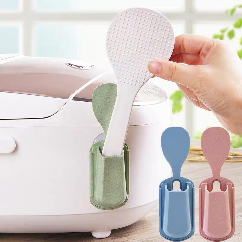 &quot;PROMO&quot;Holder Centong Nasi Magic Com Tempat Dudukan Sendok Tempel Rice Cooker Vacum Vacuum -