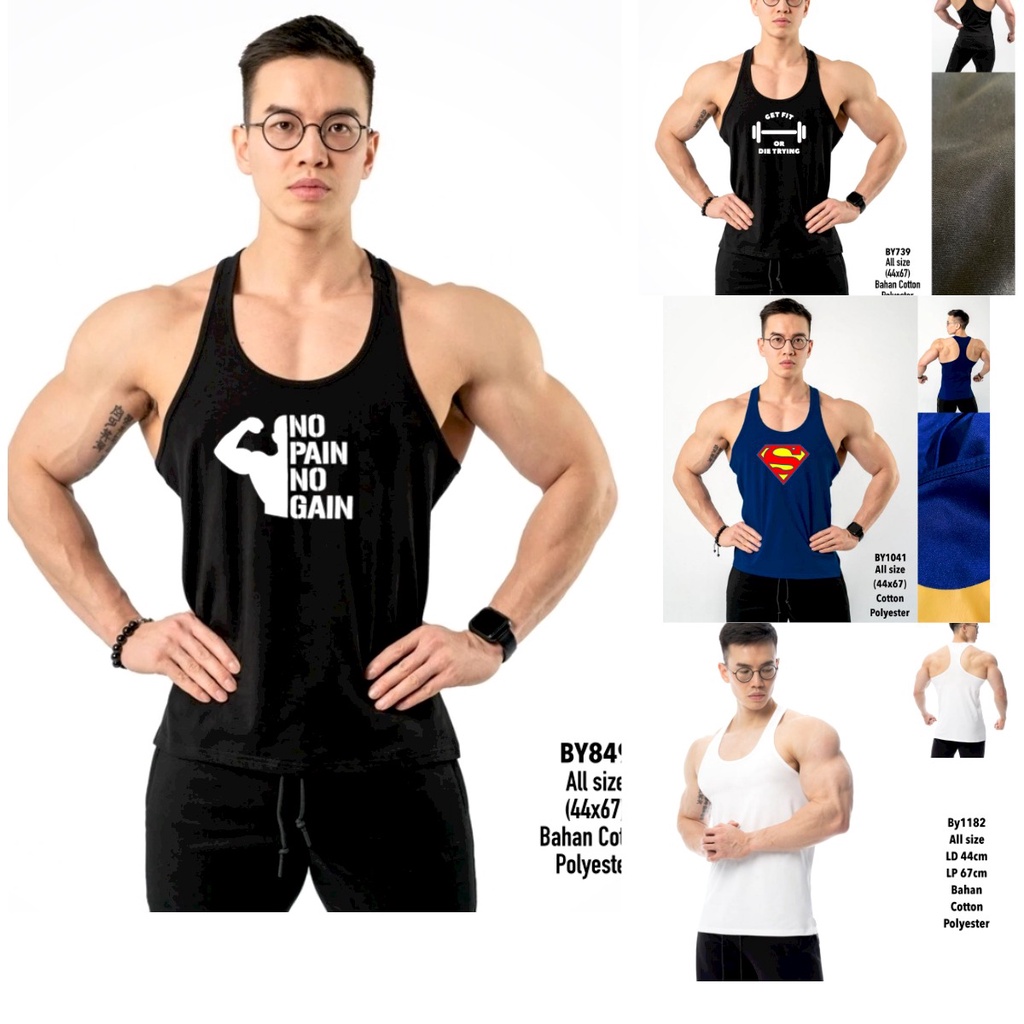 Baju Gym Singlet Gym Tali Kecil Pria Tanktop Gym Singlet Fitness Baju Olahraga Pria Tanktop Fitness 