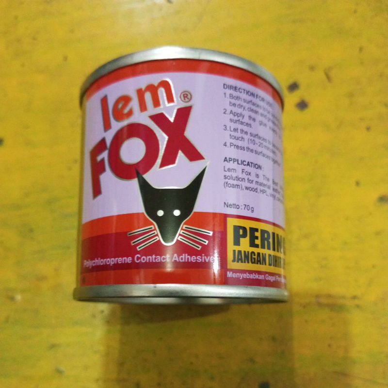 

lem fox kuning, lem sandal, lem kayu