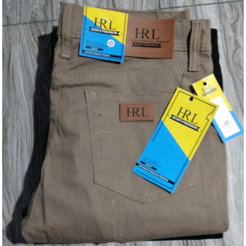 Celana Chinos panjang pria slim fit melar SAKU LUAR  H R L kwalitas premium