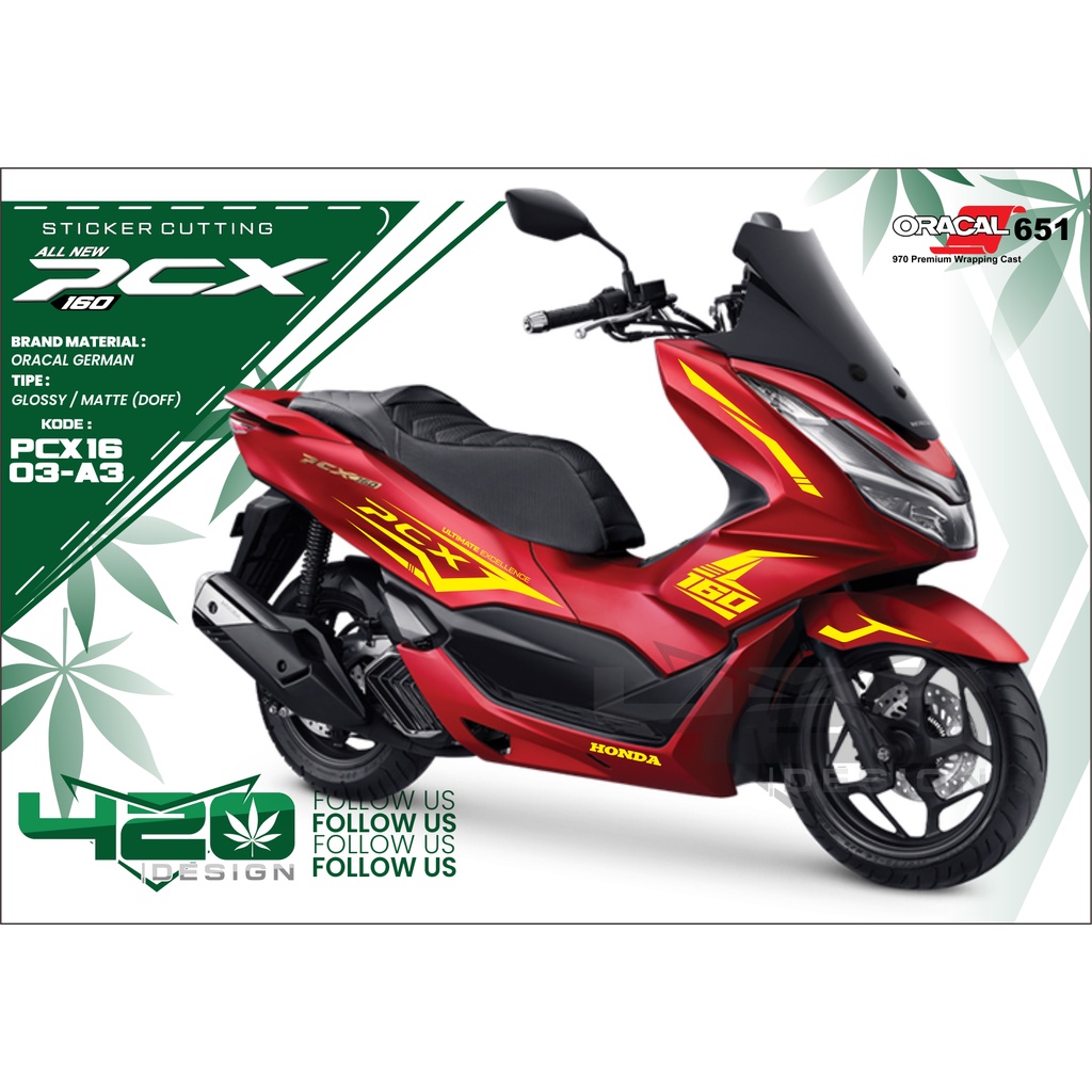 STICKER PCX 160 KOMBINASI WARNA KUNING- CUTTING STIKER HONDA PCX 160 - PCX16 03
