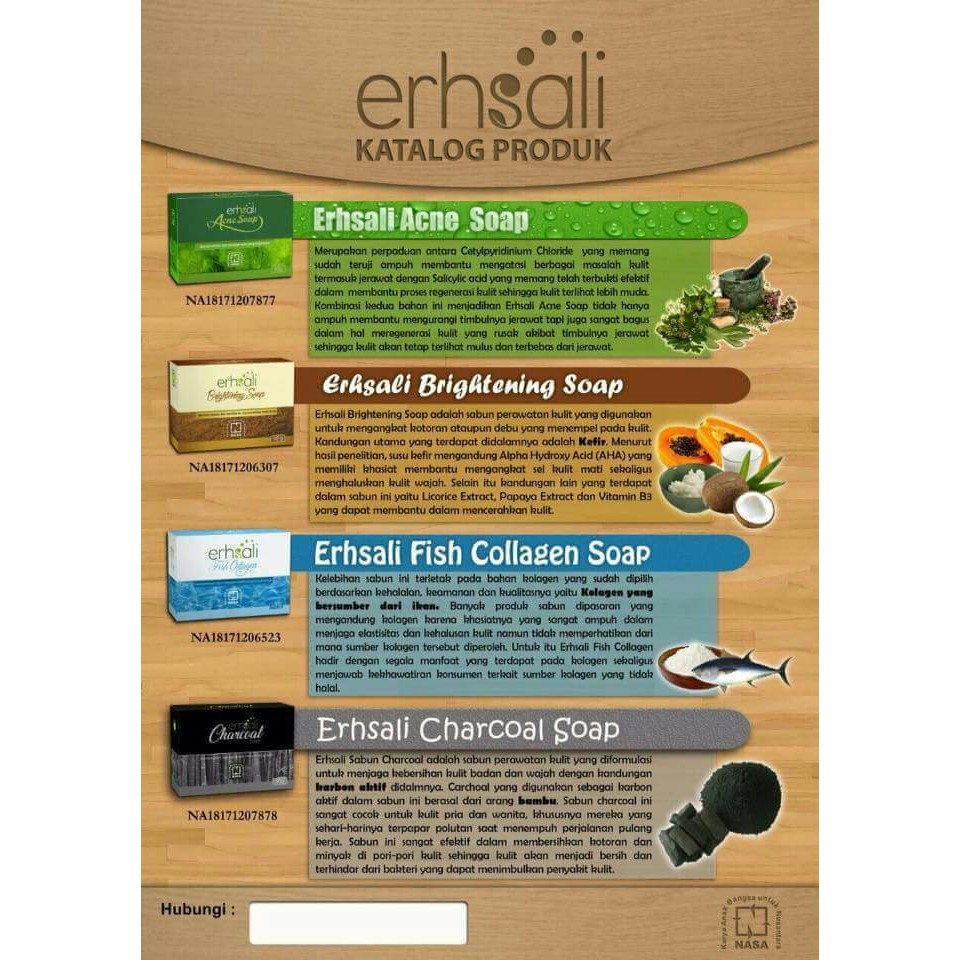 ERHSALI CHARCOAL SOAP NASA ORI