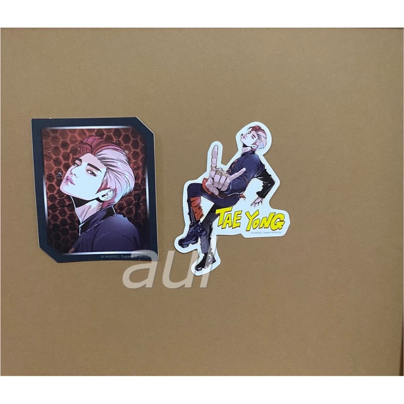 sharing sticker SuperM x Marvel Taeyong Baekhyun Lucas Kai Ten Taemin