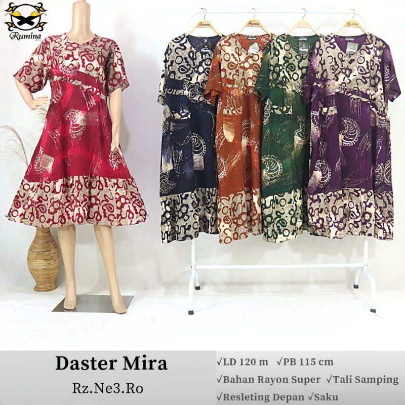 FREE ONGKIR  Daster Mira Motif Cantik Premium Rz.Ne3.Ro Original By Rumina Batik Pekalongan Bahan Ra