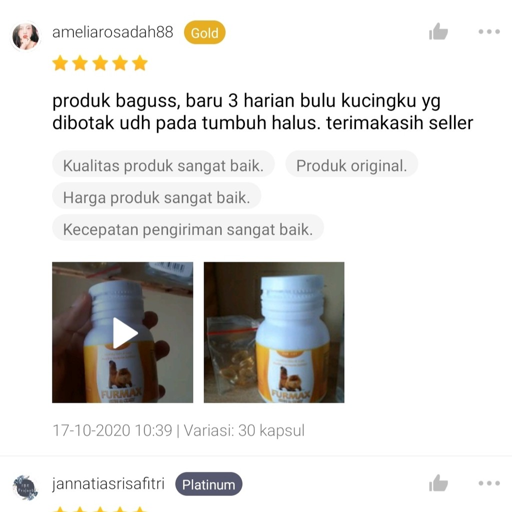 FURMAX VITAMIN BULU KUCING PENUMBUH BULU OBAT PENYAKIT KULIT ANTI BULU RONTOK PELEBAT BULU KUCING