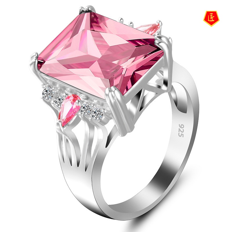 [Ready Stock]Exotic Colored Gemstone Ring Simple and Stylish