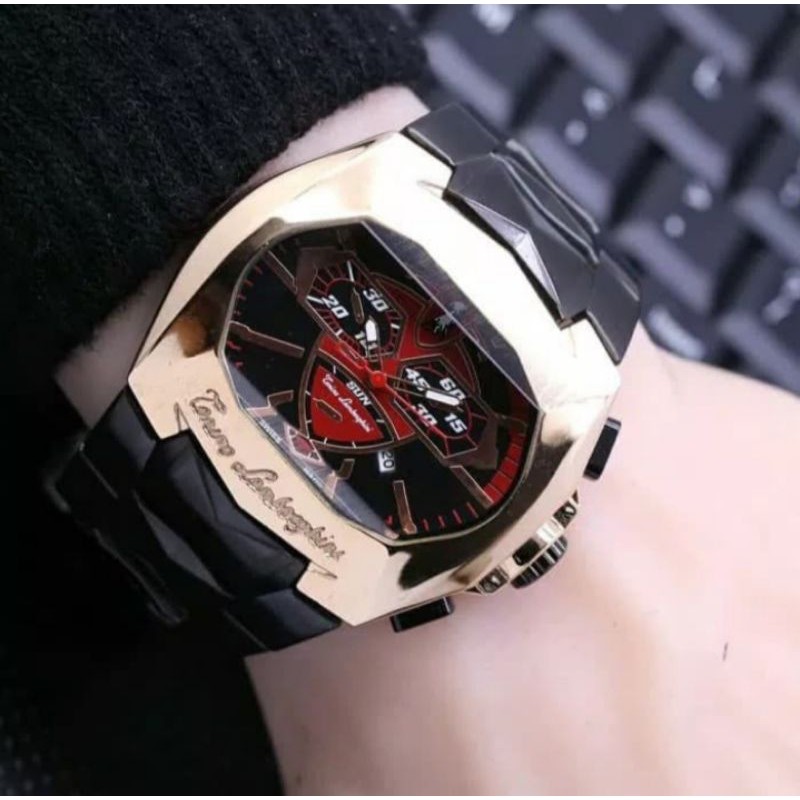 Jam Tangan Pria Lamborghini Tonino 1199 Tanggal Aktif - Free Box Batre Cadangan Original