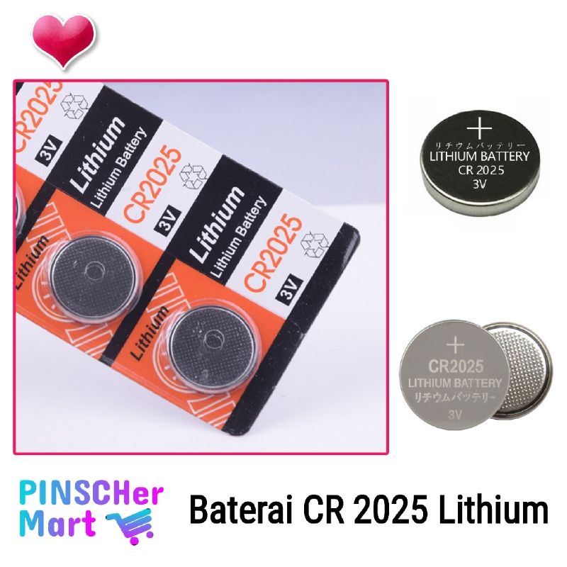 Baterai CR2025 Orange Lithium 3V Battery Kancing Koin Kalkulator Jam Tangan Remote Cmos Bulat