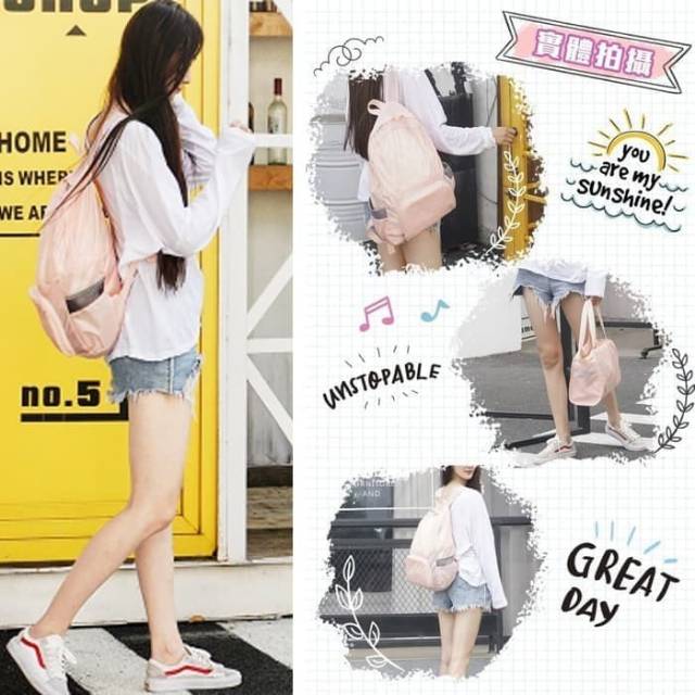 2in1 Iconic Foldable Korean Style Backpack + Tote Bag