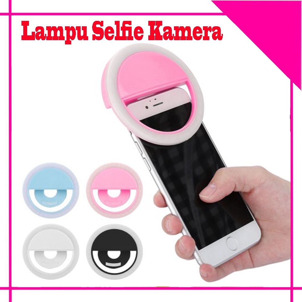 Lampu Selfie Ring LED Bulat Kamera HP Flash Charm Eyes Cincin Selfie Ring Light - WARNA ACAK